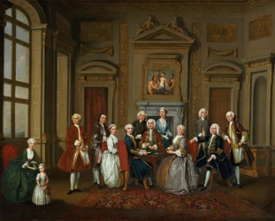 Una familia en un interior palladiano (El grupo Tylney), 1740